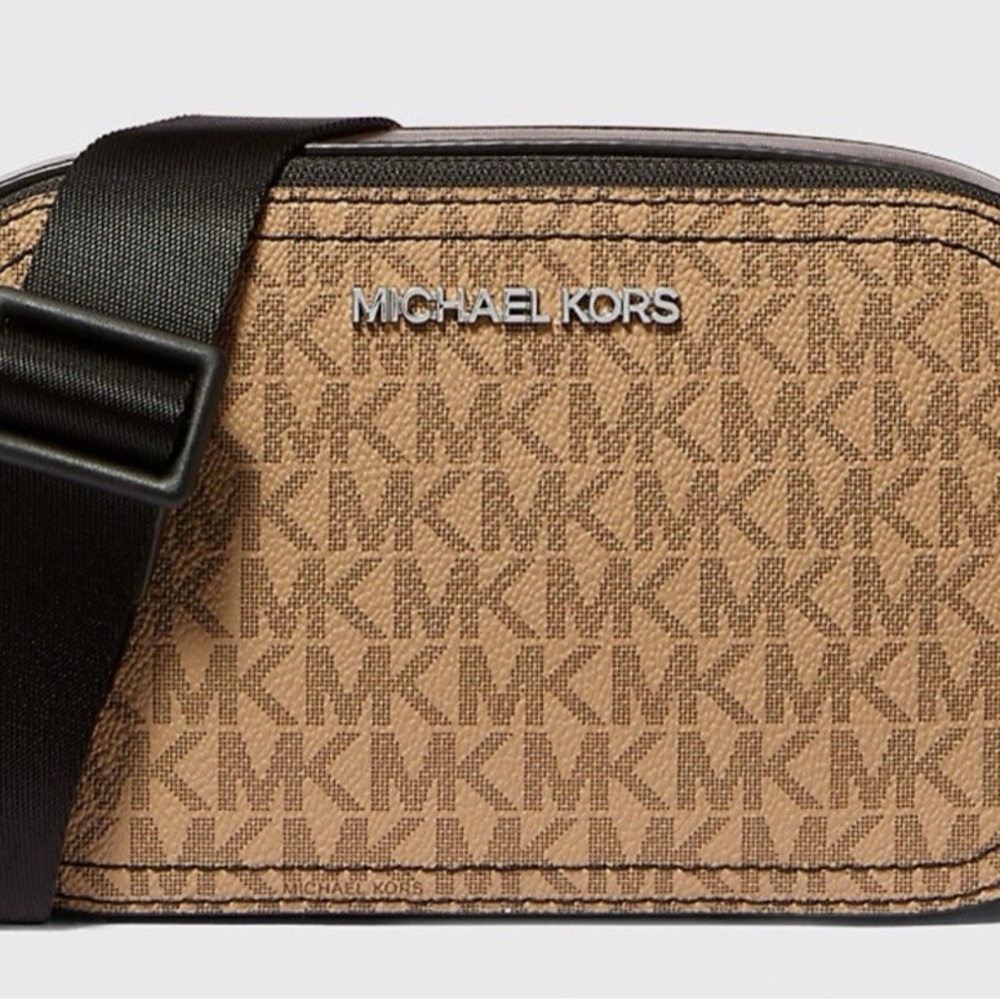 Michael Kors Cooper Signature Logo Crossbody Double Zip Camera Bag